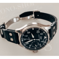 IWC Craftmanship Rivets Black leather calf Big Pilot watches 5002,5004,5009, Timezoner,Perpetual Calendar Watch Strap