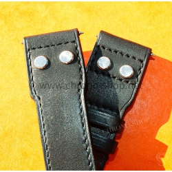 IWC Craftmanship Rivets Black leather calf Big Pilot watches 5002,5004,5009, Timezoner,Perpetual Calendar Watch Strap