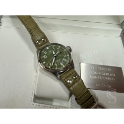 IWC Bracelet Rivets 22mm Cuir Alligator kaki montres hommes Big Pilot 5002,5004,5009 style IW500407 Zegg & Cerlati