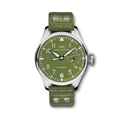 IWC Bracelet Rivets 22mm Cuir Alligator kaki montres hommes Big Pilot 5002,5004,5009 style IW500407 Zegg & Cerlati