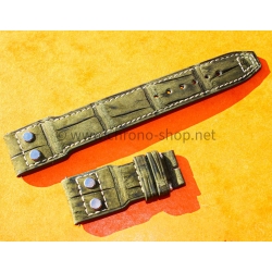 IWC Bracelet Rivets 22mm Cuir Alligator kaki montres hommes Big Pilot 5002,5004,5009 style IW500407 Zegg & Cerlati