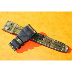 IWC Bracelet Rivets 22mm Cuir Alligator kaki montres hommes Big Pilot 5002,5004,5009 style IW500407 Zegg & Cerlati