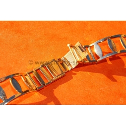 Original 70s vintage Extensible Gold plated Bracelet 20mm Rally Perforated Racing Sport Straight ends