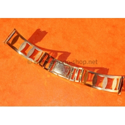 Original 70s vintage Extensible Gold plated Bracelet 20mm Rally Perforated Racing Sport Straight ends
