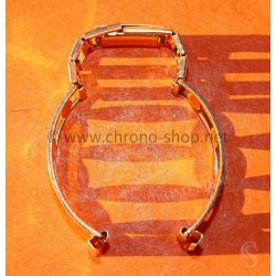 Original 70s vintage Extensible Gold plated Bracelet 20mm Rally Perforated Racing Sport Straight ends