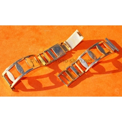 Original 70s vintage Extensible Gold plated Bracelet 20mm Rally Perforated Racing Sport Straight ends
