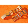 Original 70s vintage Extensible Gold plated Bracelet 20mm Rally Perforated Racing Sport Straight ends
