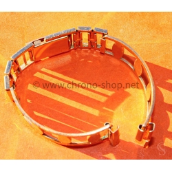 Original 70s vintage Extensible Gold plated Bracelet 20mm Rally Perforated Racing Sport Straight ends