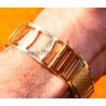 Original 70s vintage Extensible Gold plated Bracelet 20mm Rally Perforated Racing Sport Straight ends