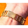 Original 70s vintage Extensible Gold plated Bracelet 20mm Rally Perforated Racing Sport Straight ends