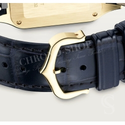 Cartier Santos Tank Galbée Tortue Boucle Or 18K Ref 09000614 Cuir