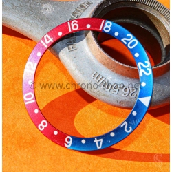 ROLEX RED BACK VINTAGE 70'S PATINATED BEZEL INSERT FADED PEPSI RED BLUE GMT MASTER 1675,16750 WATCH INLAY PART