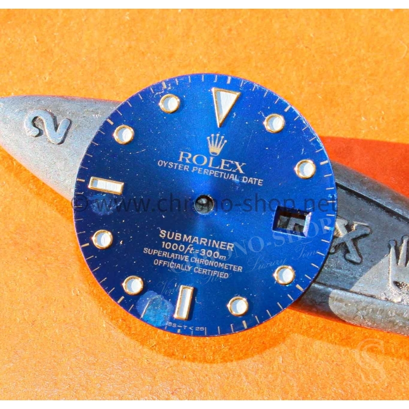ROLEX CADRAN BLEU AU TRITIUM MONTRES SUBMARINER DATE OR ACIER 16803,16808,16613,16618 calibres 3035, 3135