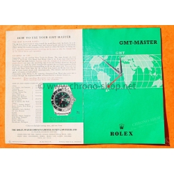 Rolex GMT MASTER 6542 Rare Livret de 1959 Document anglais Notice Montres anciennes ROLEX GMT MASTER 6542 bakelite