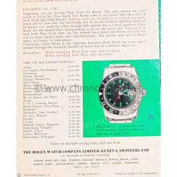 Rolex GMT MASTER 6542 Rare Livret de 1959 Document anglais Notice Montres anciennes ROLEX GMT MASTER 6542 bakelite