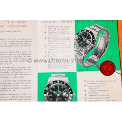ROLEX GMT MASTER 6542 COLLECTIBLE VINTAGE 1959 ANTIQUE ENGLISH BROCHURE BOOKLET LIBRETTO GMT 6542 BAKELITE
