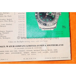 Rolex GMT MASTER 6542 Rare Livret de 1959 Document anglais Notice Montres anciennes ROLEX GMT MASTER 6542 bakelite