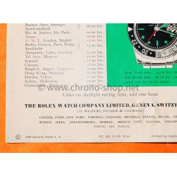 Rolex GMT MASTER 6542 Rare Livret de 1959 Document anglais Notice Montres anciennes ROLEX GMT MASTER 6542 bakelite