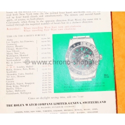 Rolex GMT MASTER 6542 Rare Livret de 1959 Document anglais Notice Montres anciennes ROLEX GMT MASTER 6542 bakelite