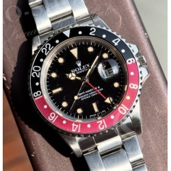ROLEX GMT 16750 VINTAGE AIGUILLE HEURES MINUTES TRITIUM PATINE JAUNE CLAIR MONTRES ROLEX GMT MASTER 16750 Cal 3075