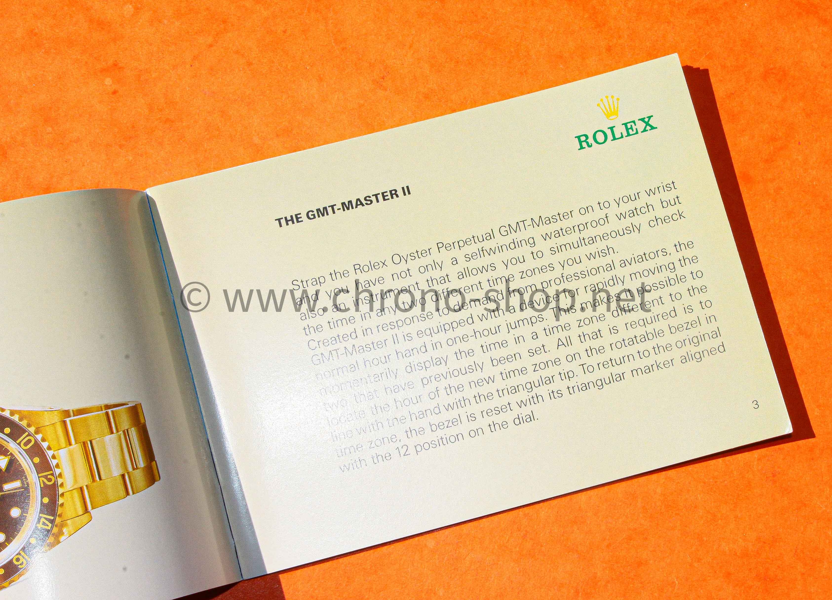 Rolex Genuine 2000 discontinued Watch Booklet advertising GMT 