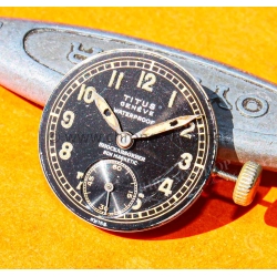 Titus Genève Waterproof Shockabsorber Cadran noir type militaire petite seconde avec calibre manuel