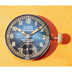 Titus Genève Waterproof Shockabsorber Cadran noir type militaire petite seconde avec calibre manuel
