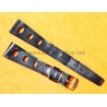 Vintage 1970s military-style pilot watch strap 18/12mm in patinated black faux leather strong vintage character