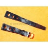 Vintage 1970s military-style pilot watch strap 18/12mm in patinated black faux leather strong vintage character
