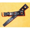 Vintage 1970s military-style pilot watch strap 18/12mm in patinated black faux leather strong vintage character