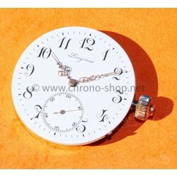 Longines montre de poche vintage cadran porcelaine aiguilles or rose Louis XVI à restaurer