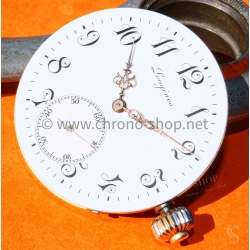 Longines montre de poche vintage cadran porcelaine aiguilles or rose Louis XVI à restaurer