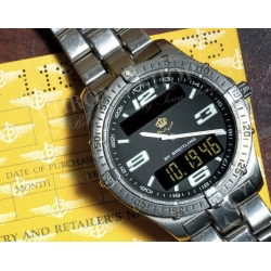 Breitling Rare Cadran Bleu Roi de Jordanie Quartz Montres Repetition Minutes Aerospace E65362