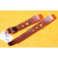 Vintage 1970s military-style pilot watch strap 20mm brown chocolate colors faux leather strong vintage character