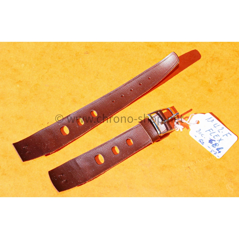 Vintage 1970s military-style pilot watch strap 20mm brown chocolate colors faux leather strong vintage character