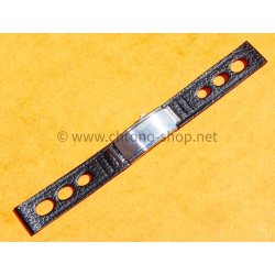 Vintage 70s watch Rally strap CORFAM Black color leather 16mm band Heuer,Monaco,IWC,Jaeger