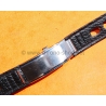 VINTAGE BRACELET CORFAM RACING RALLY CUIR VEAU NOIR 16mm BOULE EXPANDRO MONTRES HEUER,BREITLING,IWC