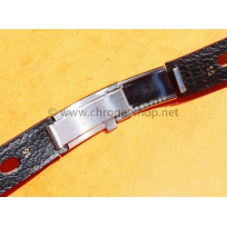 VINTAGE BRACELET CORFAM RACING RALLY CUIR VEAU NOIR 16mm BOULE EXPANDRO MONTRES HEUER,BREITLING,IWC