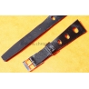 Vintage watch strap 1970s military-style pilot 18mm in patinated black faux leather strong vintage character