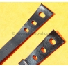 Vintage watch strap 1970s military-style pilot 18mm in patinated black faux leather strong vintage character