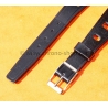Vintage watch strap 1970s military-style pilot 18mm in patinated black faux leather strong vintage character