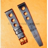 Vintage watch strap 1970s military style pilot 20mm patinated black faux leather aviator pilot watches