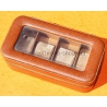 Vintage watch box case tobacco-brown leather style 4 slots watch presentation/storage vintage watches