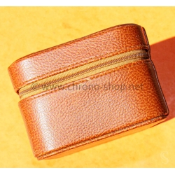 Vintage watch box case tobacco-brown leather style 4 slots watch presentation/storage vintage watches