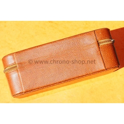 Vintage watch box case tobacco-brown leather style 4 slots watch presentation/storage vintage watches