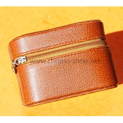 Vintage watch box case tobacco-brown leather style 4 slots watch presentation/storage vintage watches