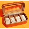 Vintage watch box case tobacco-brown leather style 4 slots watch presentation/storage vintage watches