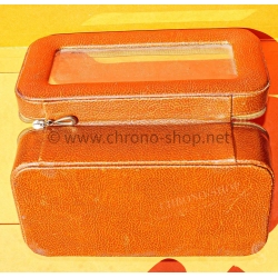 Vintage watch box case tobacco-brown leather style 4 slots watch presentation/storage vintage watches