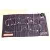 Tudor sports towel accessory in black viscose,featuring Tudor Pro Cycling Team branding
