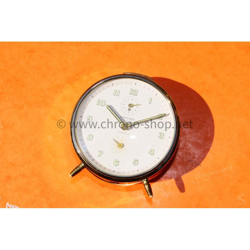 Junghans TRIVOX SILENTIC Vintage 60s Mechanical Travel Alarm Clock German watchmaking